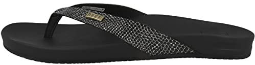 REEF Femme Cushion Court Tongues, Black Sassy, 38.5 EU