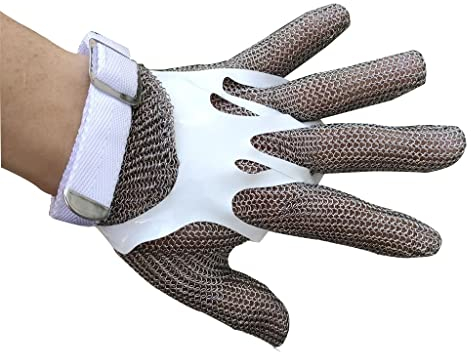 Guantes Anticortes WXYZ Guantes de Acero Inoxidable Resistente a los Cortes,Guantes de Trabajo de Seguridad con Correa de muñeca Ajustables,utilizados en cocinas,Jardines,Matanza de Peces,Matanza