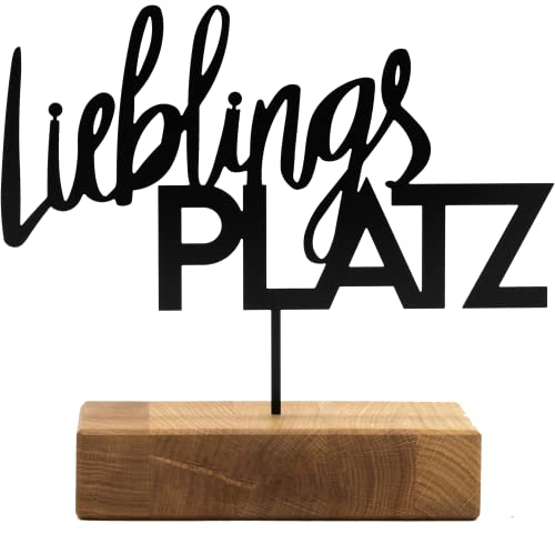 Rerum & Consilium Lieblingsplatz Metall/Holzaufsteller | Moderne Industrial Deko mit Holz & Metall | 28 x 22,5 cm | Moderne Tischdeko