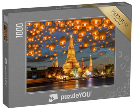 puzzleYOU: Puzzle 1000 Teile „Schwimmende Lampe beim Yee-Peng-Festival, Bangkok“ – aus der Puzzle-Kollektion Bangkok, Aus Aller Welt, Städte Weltweit