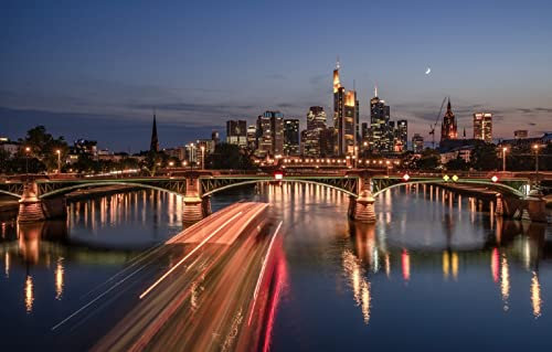 LHJOYSP Puzzle Welt Puzzel 1000 Teile stadtbrücke fluss Deutschland Skyline Frankfurt 75x50cm