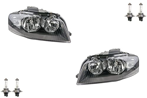 Johns, Scheinwerfer Halogen passend für Audi A3 Satz 8P 2003-2008 Set mit H7 H7 Li Re