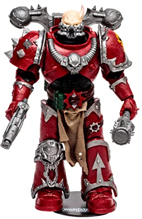 McFarlane Toys, Warhammer 40000 Chaos Space Marine Gold Label Action Figure with 22 Moving Parts, Unpainted Collectible Warhammer Figure with collectors stand base, Customise Your Figure – Ages 12+