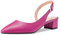 Castamere Donna Chunky Blocco Basso Gattini Tacco Heel a Punta Slingback Pumps Classico Cute Feste Ufficio 3.5 CM Heels Magenta Rosso 41 EU