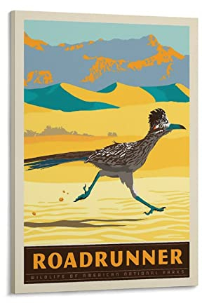 Vintage-Poster Wildlife Roadrunner Poster Dekorative Malerei Leinwand Wandposter und Kunstbild Druck Moderne Familie Schlafzimmer Dekor Poster 40 x 60 cm