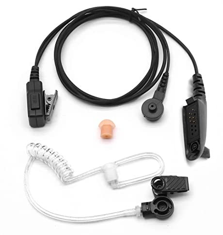NEWASHAN Oreillette Casque Écouteur Compatible avec Motorola Radio GP320 GP328 GP340 GP380 GP680 HT750 HT1250 MTX850 PRO5150 Talkie Walkie avec Tube Translucide en Caoutchouc et Multibroches PTT