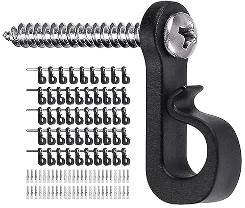 Eiflayn Q-Hanger, 50 Stück Schraubhaken,Weihnachtslichter Haken mit Kreuzschlitz-Schraube,Haken zum Schrauben,für Garage, Neujahr, Party oder andere hängende Dekorationen für Haus