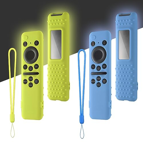 Custodia per Telecomando Samsung 2023: WUZUN Compatibile con TM2360E / TM2361E BN59-01432A / 01432J Custodia Protettiva in Silicone Antiurto per Telecomando Smart TV (Bagliore Blu + Bagliore Verde)