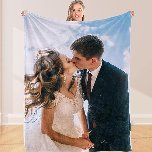Personalisierte Fotodecke Decke mit Eigenem Foto & Text,Super Weich Flanell Kuscheldecke, Feiertage, Jubiläen Geschenk Für Mama, Papa, Kind, Haustier, Freund Oder Liebhaber