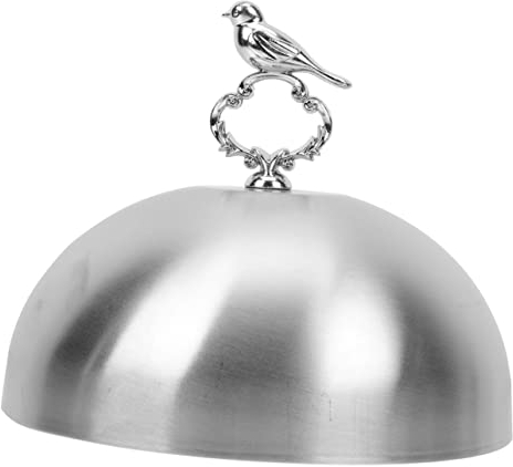 Abaodam steak cover melting dome cloche dome cheese dome plate covers for dinner plates basting over bread cloche microwavable food Household Dish Protector disc flat top Stainless steel