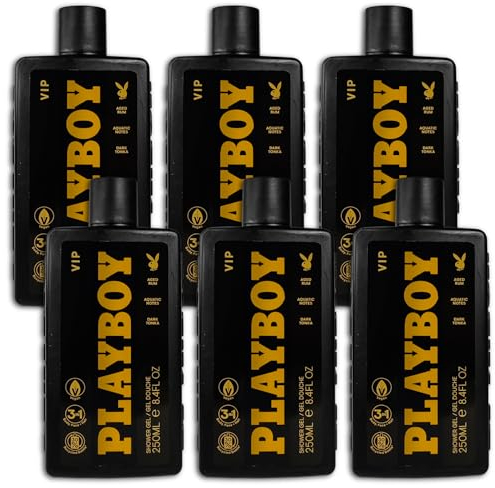 6 er Pack Playboy Men VIP 3in1 Shower Gel Duschgel 6 x 250 ml