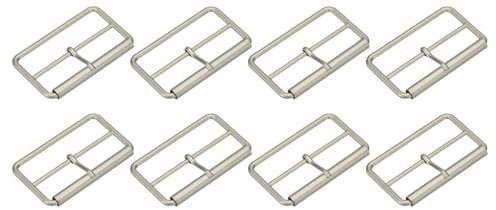 QUARKZMAN 8 Stück Metall-Rollenschnallen, 50 mm (2) Triglides Schieber beweglicher Riegel Gurtversteller Rechteck Keeper für Taschen Lederhandwerk (Matt-Silber)
