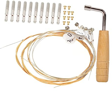 TOYANDONA Teiliges Lyra-stimmset Mit Langlebigen Metallsaiten Stimmschlüssel Und Stimmnägeln Professionelles Lyrahauptzubehör Für Präzises Stimmen Und Klaren Klang Bei Harfen Zitherspiel