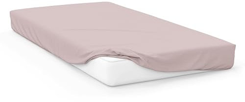 Soleil d'Ocre, Drap Housse en Coton 57 Fils 70x140 cm Bebe Vieux Rose