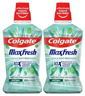 Mundwasser MaxFresh Clean & Soft Freshness, milde Minze, 500 ml, 2 Stück