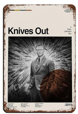 Knives Out Filmposter 2 Blechschild, Vintage, Metall, Pub, Club, Café, Bar, Zuhause, Wandkunst, Dekoration, Poster, Retro, 20 x 30 cm