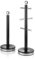 SWAN Elegance SWKA18534BLK Towel Pole and 6 Cup Mug Tree Set with Textured Gloss Finish, Stainless Steel Accents and Non-Slip Bases, Black