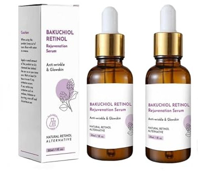 2 Stück Retinol Serum Hochdosiert,Retinol Rejuvenation Serum,Bio Anti Aging Öl Gesichtsserum mit Retinol und Bakuchiol,Anti-falten,Reduzierend feine Linien und Falten