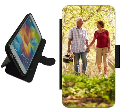 Personalised For iPhone 8 case phone wallet flip cover photo on the front panel PU Leather back card slots magnetic catch Black