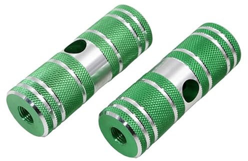 LSHIJI Cale Pied BMX Repose-Pieds antidérapants en Aluminium for VTT, 2 pièces, pédale d'essieu arrière, Levier de Repose-Pieds BMX, Accessoires de vélo Repose Pied Velo(Green)