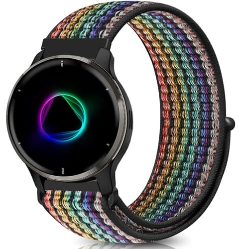 VELULYX Elastisches Nylon Armband kompatibel mit Garmin Venu Sq/Sq Music/Venu Sq 2/Sq 2 Music, 20mm elastisches Armband für Garmin Venu 2 Plus/Vivoactive 5/3/3 Music/Venu/Forerunner 55 245 645