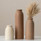 Set di 3 piccoli vasi in ceramica da 26,6 cm, per decorazioni per la casa e centrotavola, stile rustico rustico, mini vasi da fiori decorativi (colore terra L)