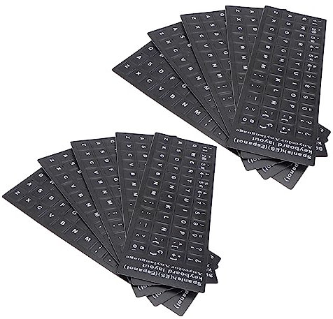 DOITOOL 10piezas Pegatina para Teclado Español De De Teclado Blanco y Letras Claras Accesorios Prácticos para y Computadoras Portátiles