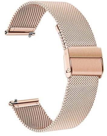 Run Ken Milanese Stainless Steel Watchband Compatible With Garmin Vivomove HR 3 3S / Vivoactive 4 4S 3 / Venu 2 2S Sq/Luxe Style Watch Band Strap(Rose Gold,Garmin Luxe)