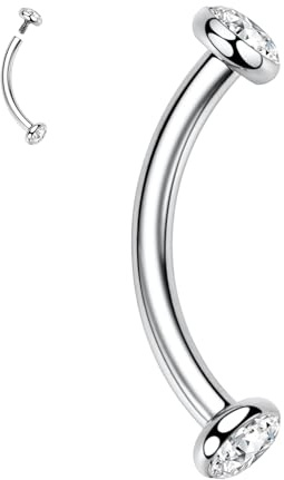 hengkaixuan G23 Titan Augenbrauenpiercing Schmuck Augenbrauenringe Curved Barbell 16G Augenbrauen Bauchnabelring Nabelringe Rook Daith Ohrringe Lippenring Augenbrauenschmuck 6mm-12mm