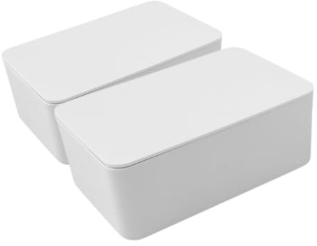 2pcs Reusable Wipe Holder for Bathroom Pp with Cover White | Refillable Wet Wipe Dispenser, Travel Use and Bedroom Placement, Organise Wet Tissues