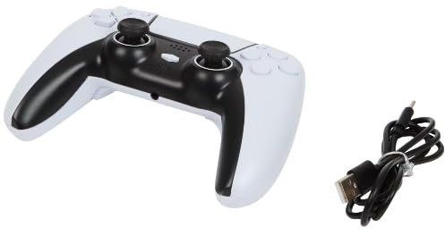Battletron Manette de Jeu Sans Fil Bluetooth pour PC, Console de Type Switch & PS4, Contrôleur Pro Rechargeable avec 8h d'Autonomie, Prise en Main Ergonomique pour Gamer, Design Noir