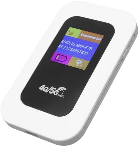 Vikye Punto de Acceso WiFi Portátil, Enrutador Móvil 4G 5G 300mbps con Ranura de Tarjeta SIM, para Viajar Admite 10 Dispositivos USB C Potencia con Pantalla Digital