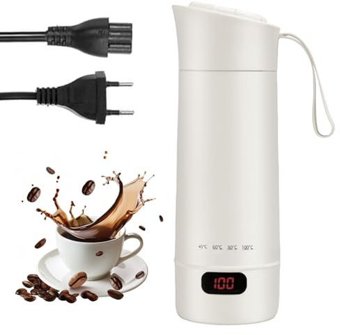 PORFOYO Piccolo bollitore portatile, 400 ml, mini tazza elettrica portatile, 300 W, mini bollitore per riscaldamento, acqua potabile, caffè, latte (220 V)