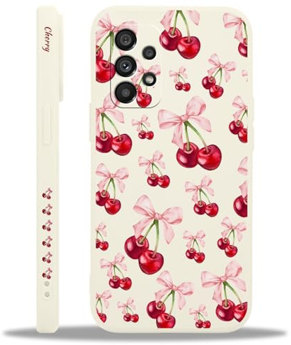 Yoedge Handyhülle für Samsung Galaxy A23 5G Hülle, Aesthetic Blumen Schleifen Pink Muster Niedlich Design Mädchen Frauen Cover, Silikon Case Kratzfest Schutzhülle für Samsung A23 5G 6,6,Kirsche