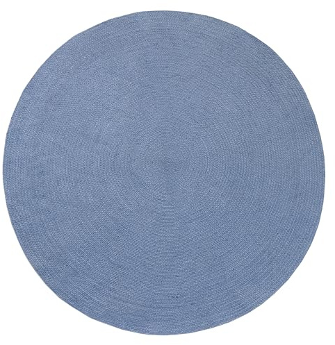 HAMID Outdoor Teppich aus recyceltem PET – Waschbar, Wasserfest & Pflegeleicht – Nachhaltiger In & Outdoor Teppich für Terrasse, Balkon, Garten oder Wohnzimmer (120x120cm, Blau)