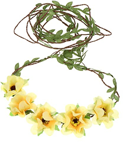 ULTECHNOVO 3stücke Blumenkranz für Haare mit Kunstblumen und Ranken-haarband Blumengirlande Haarband Leicht und Komfortabel zu Tragen für Festivals