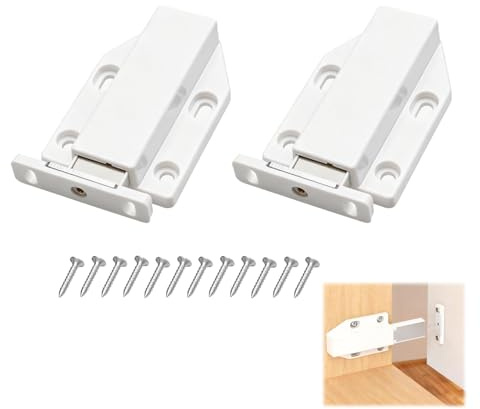 Pulsador Push to Open, Pack de 2 Cierres Magnéticos para Puertas de Armario, Cajones y Puertas Grandes, Sistema de Apertura y Cierre Durable, para Uso en Cocinas y Muebles