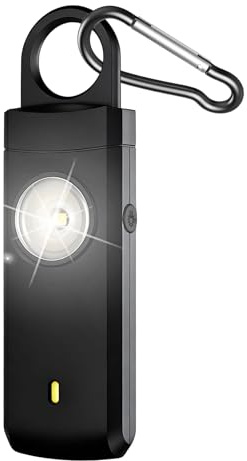 Alarmas Personales para Mujeres | 130dB Fuerte Equipo Recargable Tipo-C con Luz LED | Llavero De Defensa Personal,para Niños Niñas Hombres Universidad Salud Exterior Correr Acampar Viajar