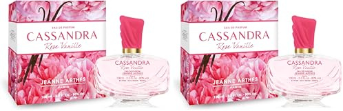 JEANNE ARTHES - Parfum Femme Cassandra Rose Vanille - Eau de parfum - Flacon Vaporisateur 100 ml - Fabriqué en France à Grasse (Lot de 2)