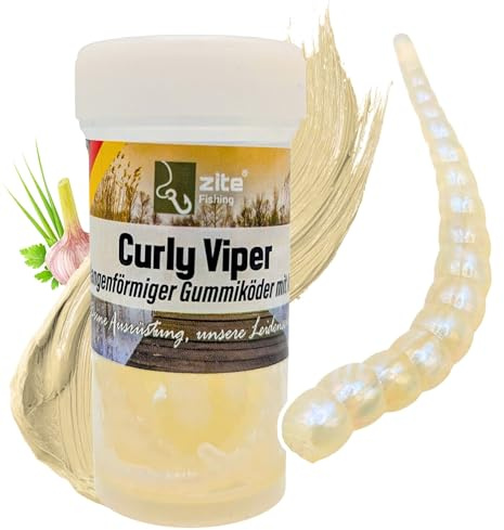 Zite Fishing Curly Viper Forellen Gummiköder 8 STK, 6,5cm | Schlangenartiger Forellenköder - UL Angelköder rotierend & Schlängelnd - Phthalatfrei & Handgefertigt