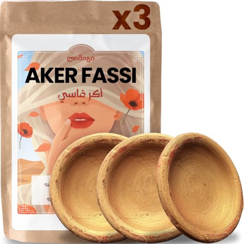 MODOGO Authentique Aker Fassi x3 Rouge à Lèvres Marocain Naturel à Base de Coquelicot et Grenade Beauté Traditionnelle