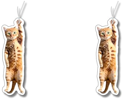 2x Hängende Katze Duftbaum Auto lustig, Autoduft,Lufterfrischer Duftspender, Wagen Tuning, Cat,