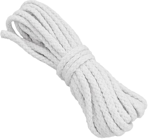 Shensuii Soft Cotton Macrame Cord for DIY Crafts, White 1Pcs | 10 Meters x 5mm Wide Twisted Rope, Durable All-Purpose Drawstring, Perfect for Gardening Decoration Craft Projects
