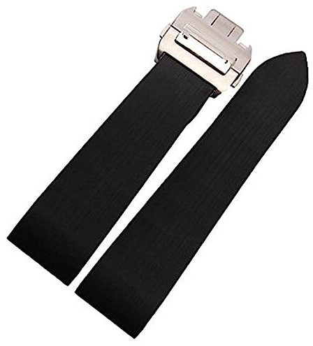 [Richie Strap] 25 mm Gummi-Uhrenarmband, Silikon-Armbandschnalle, passend für Armbanduhr Cartier [Santos 100 W2020007]