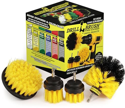 Bath Mat Scrubber - Shower Curtain - Cleaning Supplies - Grout Cleaner - Drill Brush Spin Scrubber Kit - Clean Sinks, Shower Stalls, Bathtub, Bidet, Toilet, Tile, Carpet, and Flooring - Bathroom Rugs