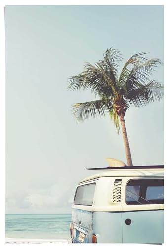 REINDERS Poster, Surfer Sommer, Schlafzimmer, Poster, Wanddeko, Room Decor, 150 gr. glänzend Bilderdruckpapier, Blau, 91,5x61cm