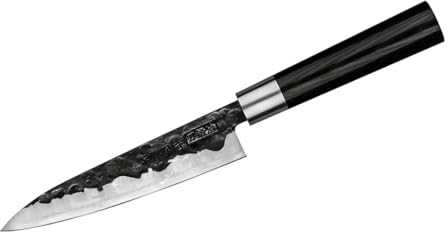 SAMURA Blacksmith Couteau de cuisine professionnel Damas japonais Micarta 162 mm Dureté : 60 HRC.…