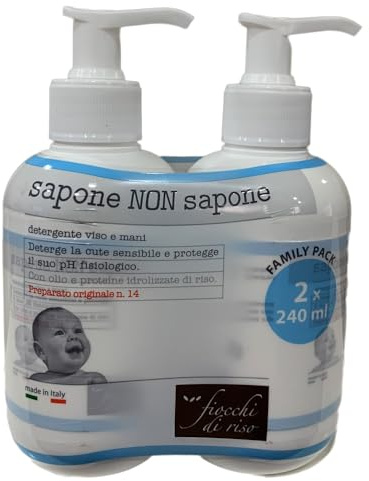Fiocchi di Riso - Fiocchi di Riso Sapone Non Sapone Detergente Viso e Mani Bipacco 2 Falconi da 240ml - 977796059