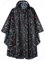 Regen Poncho Jacke Mantel für Erwachsene mit Kapuze wasserdicht mit Reißverschluss im Freien, Schwarz Geometrie