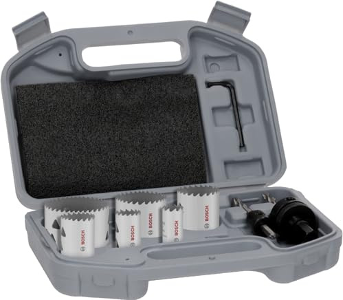 Bosch 9x Set di seghe a tazza Multi Material filettate | per Acciaio, Cartongesso, Ø 20, 25, 35, 40, 51, 68 mm, Professional Accessorio Trapanoi